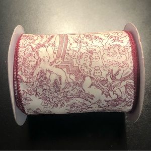 Wired Ribbon by Halliwell Holiday 4”x 28 yds Toile Design